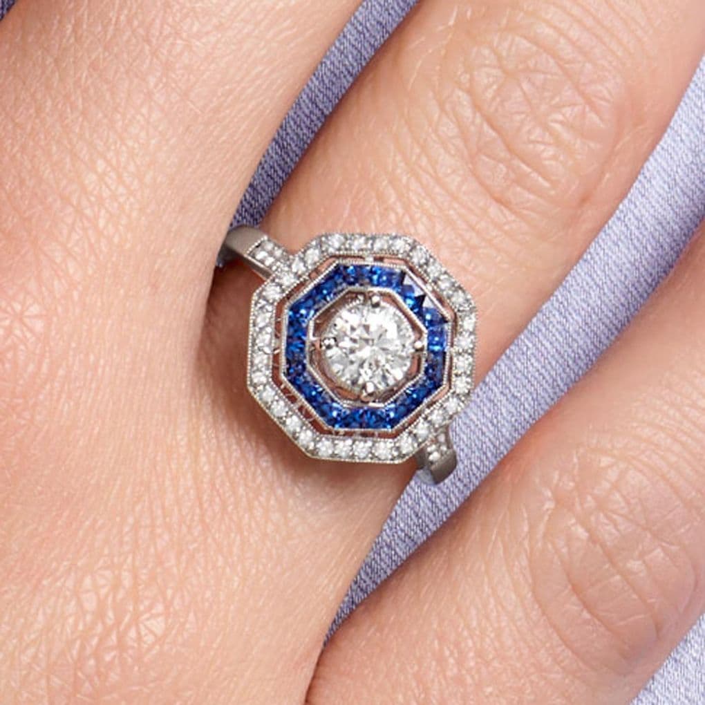 bague fiancailles diamant saphir Valérie Dannenberg