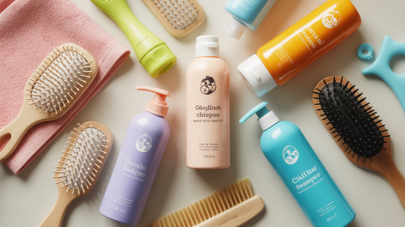 Produits et accessoires pour l'entretien quotidien des cheveux d'enfant