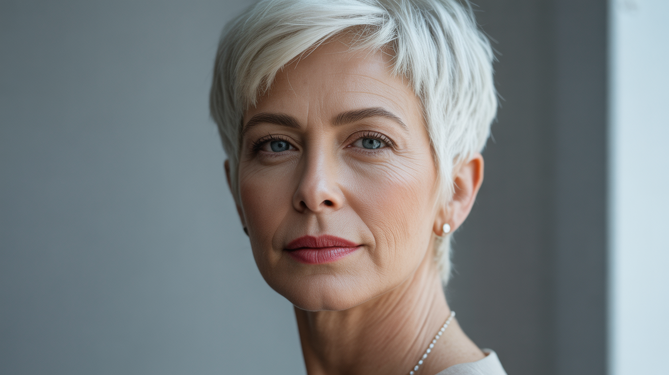 31 Coupes Cheveux Blancs Femme 60 ans : Styles Courts Élégants 2026