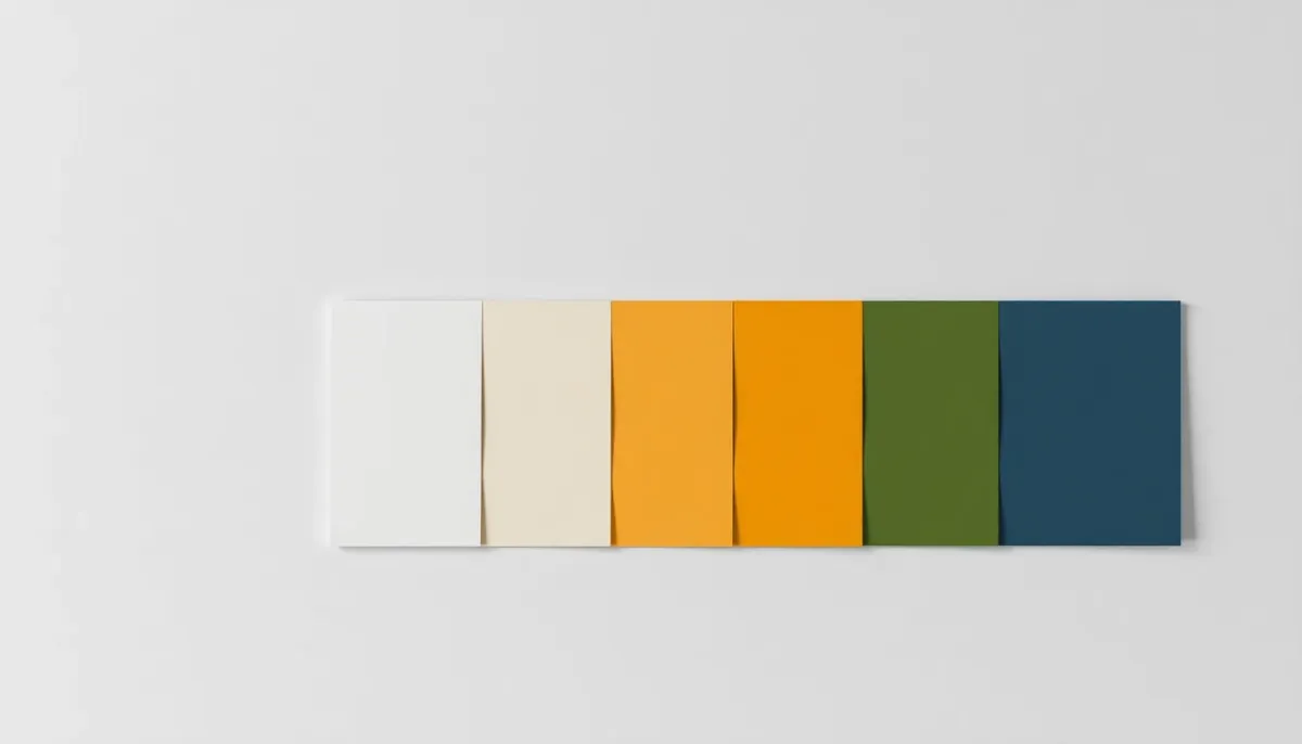 Palette de couleurs montrant les sept teintes parfaites associées au gris