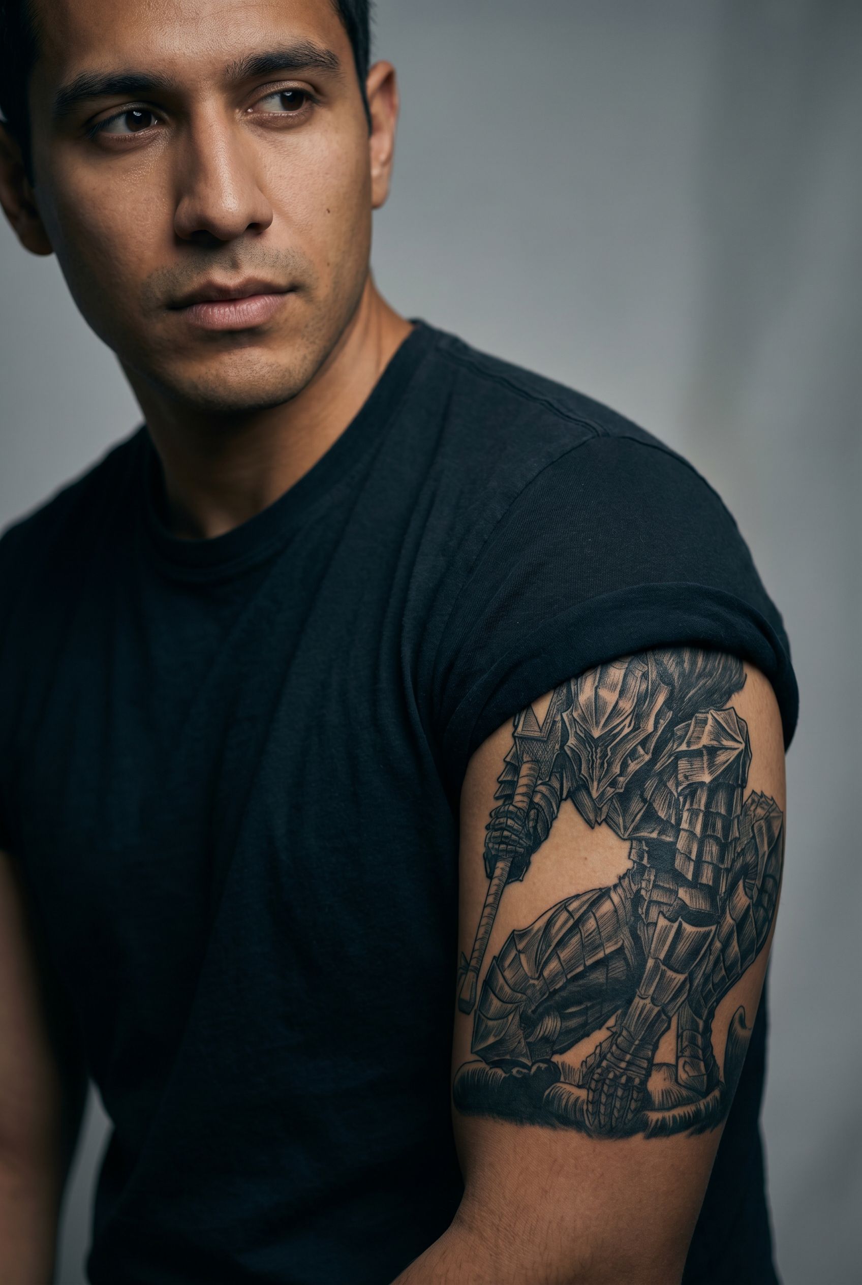 Tatouage de Guts en armure du Berserker sur le bras