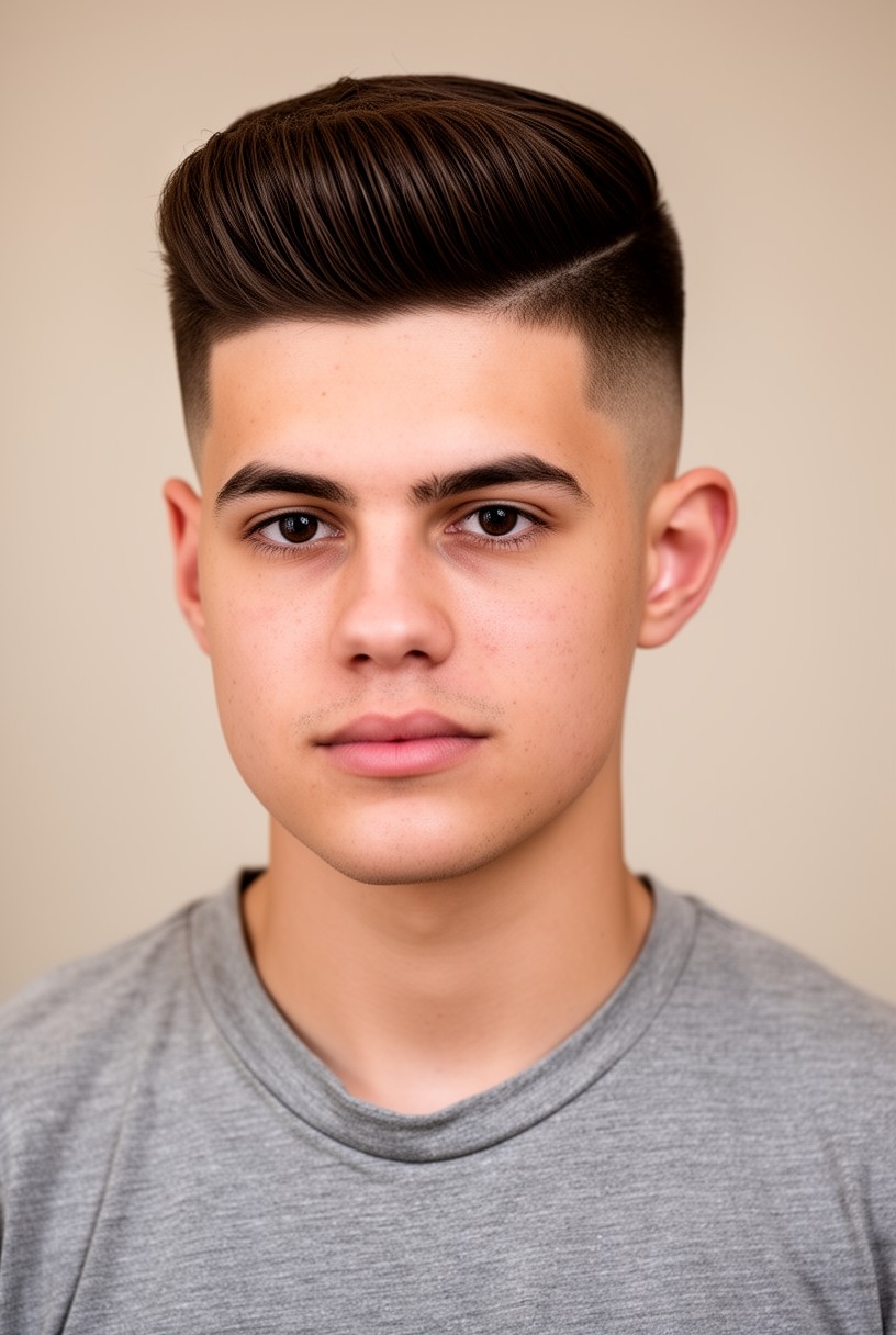 Homme avec un blowout taper classique aux côtés fondus en douceur