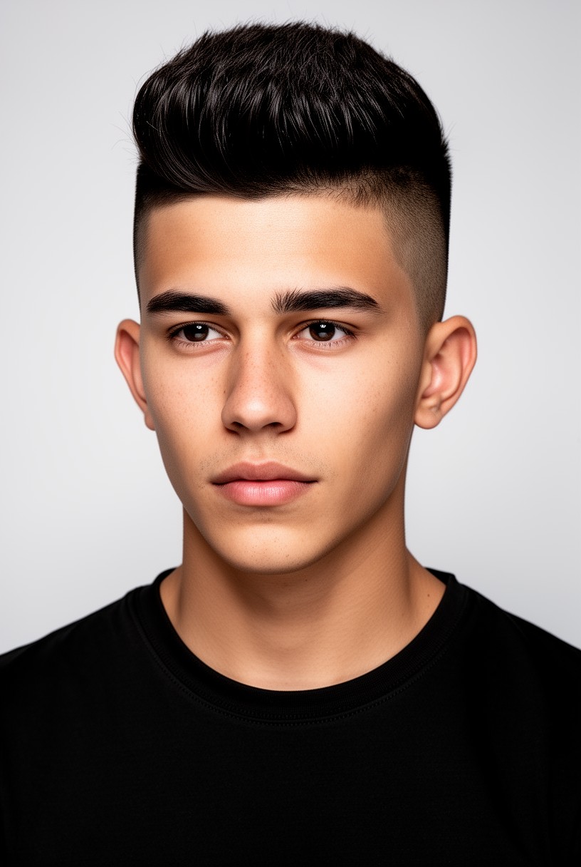 Homme avec un blowout et un taper haut très contrasté
