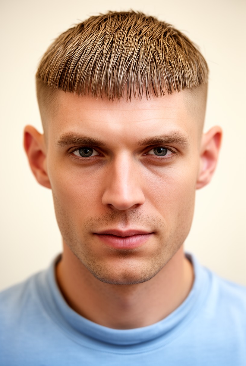 Homme aux cheveux fins avec une french crop texturisée qui donne du corps
