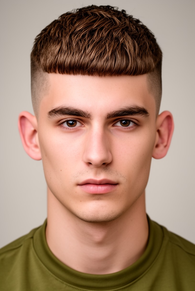 Homme avec une french crop associée à un taper fade sur les côtés