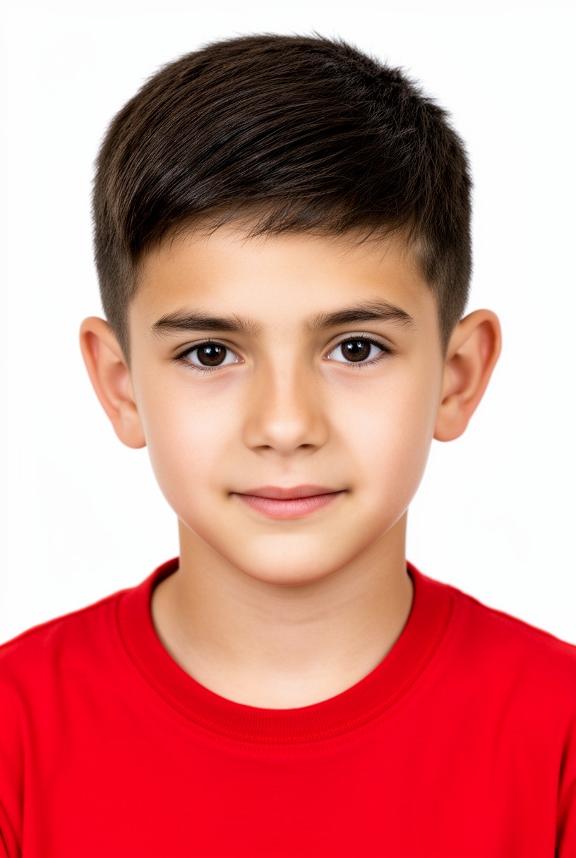 Garçon de 11 ans avec une coupe courte nette et facile à entretenir