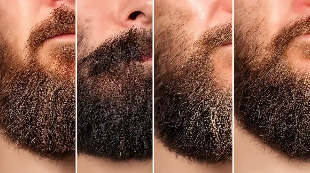 Gros plan sur la texture et la densité d'une barbe en phase de croissance