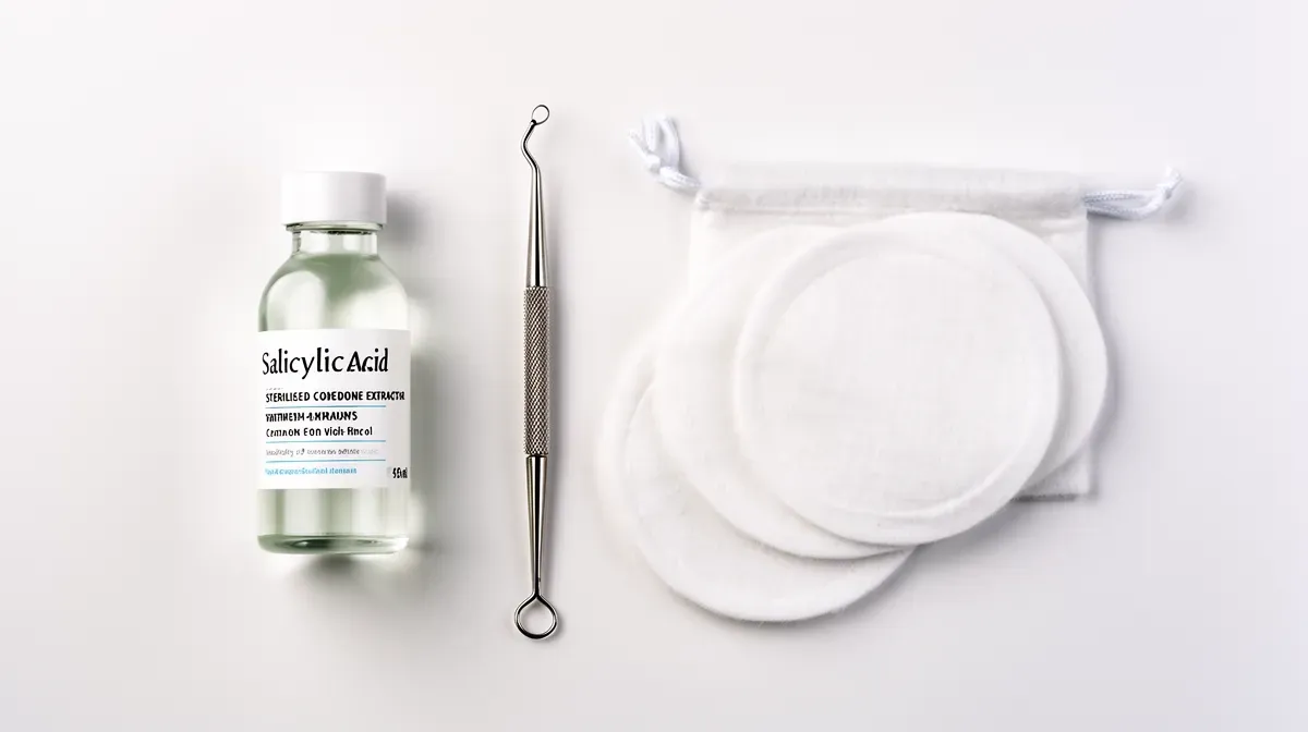 Produits et outils pour l'extraction sécurisée des comédons : acide salicylique et tire-comédons stérilisé