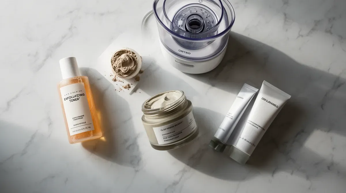Routine complète de soins anti-points noirs avec produits exfoliants, masques et nettoyants