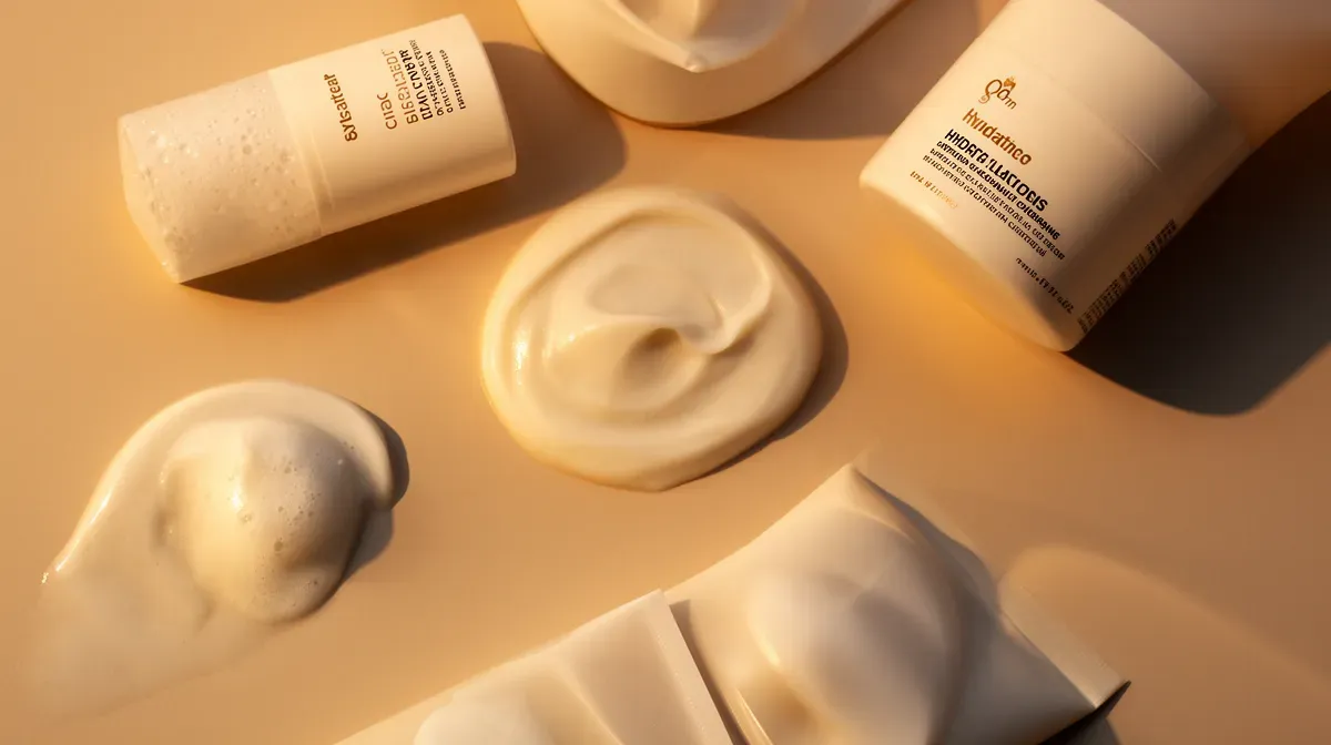 Sélection de nettoyants doux et produits hydratants pour une routine cutanée respectueuse