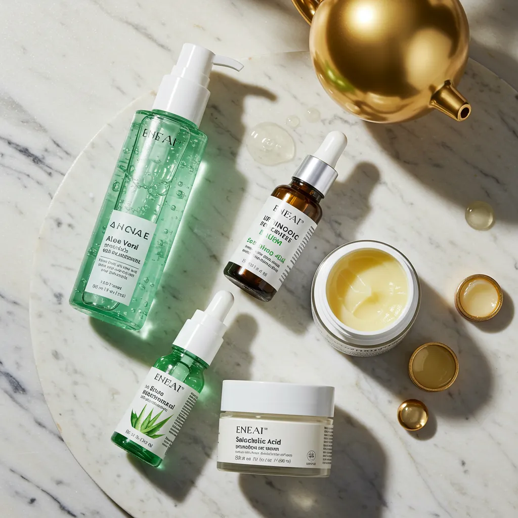 Produits de traitement des boutons après rasage : aloe vera, acide salicylique et baume apaisant