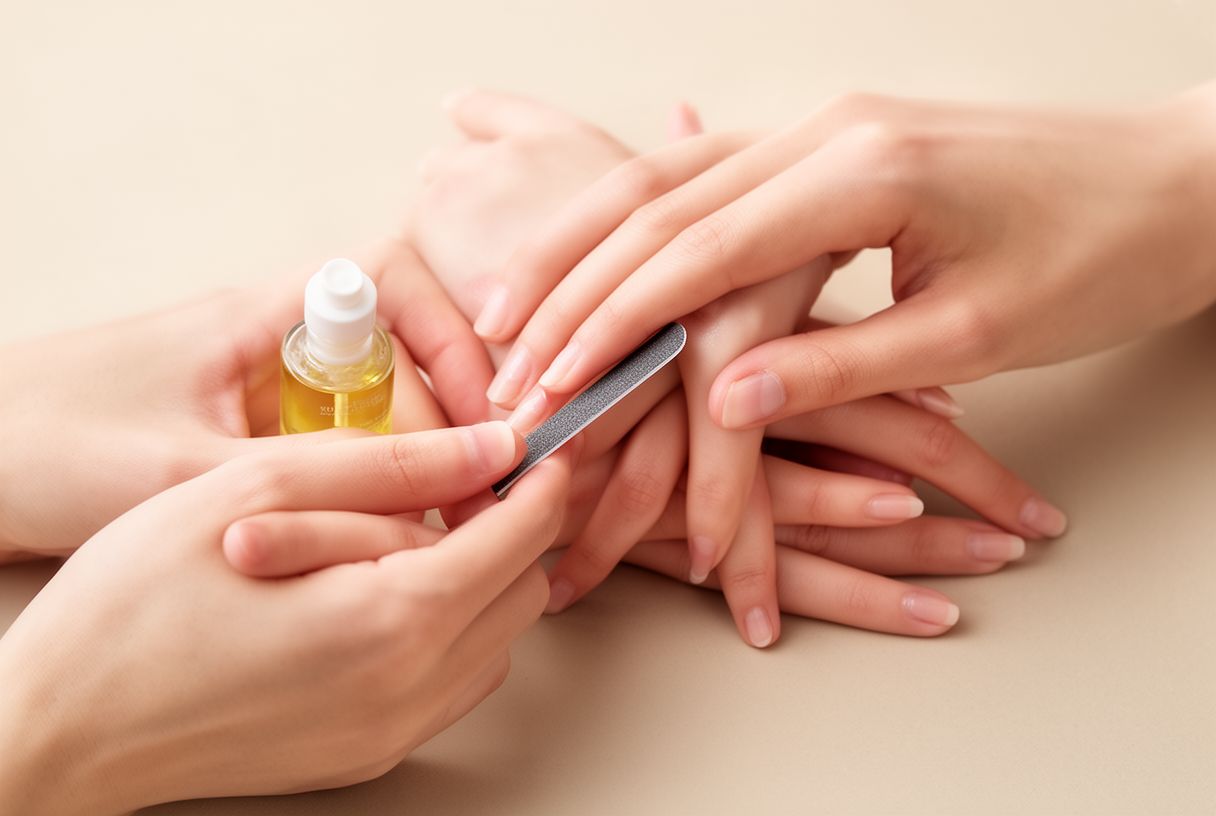 Rituel de soin des ongles et des cuticules à la maison avant une sortie