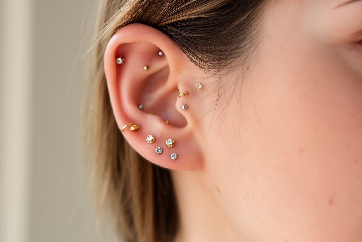 Oreilles constellées de piercings : la folie de 2026 ?