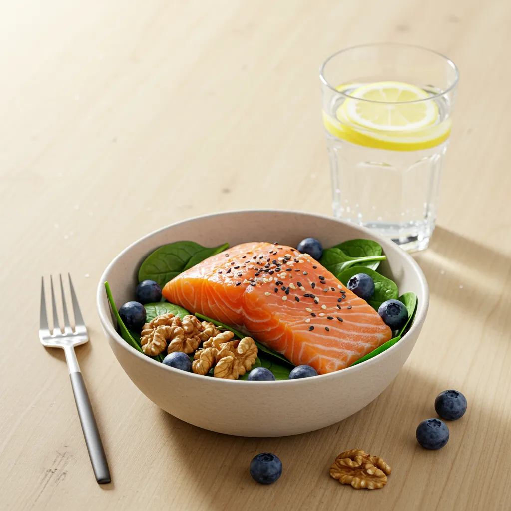 Alimentation équilibrée et anti-inflammatoire pour réduire l'excès de sébum : légumes, oméga-3 et hydratation