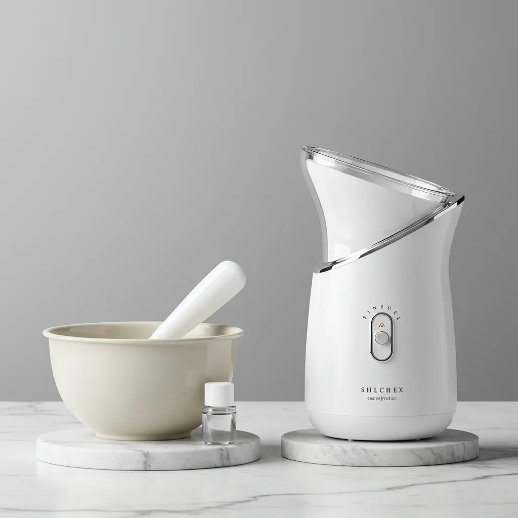 Comparaison entre bain de vapeur maison avec bol et appareil sauna facial électrique professionnel