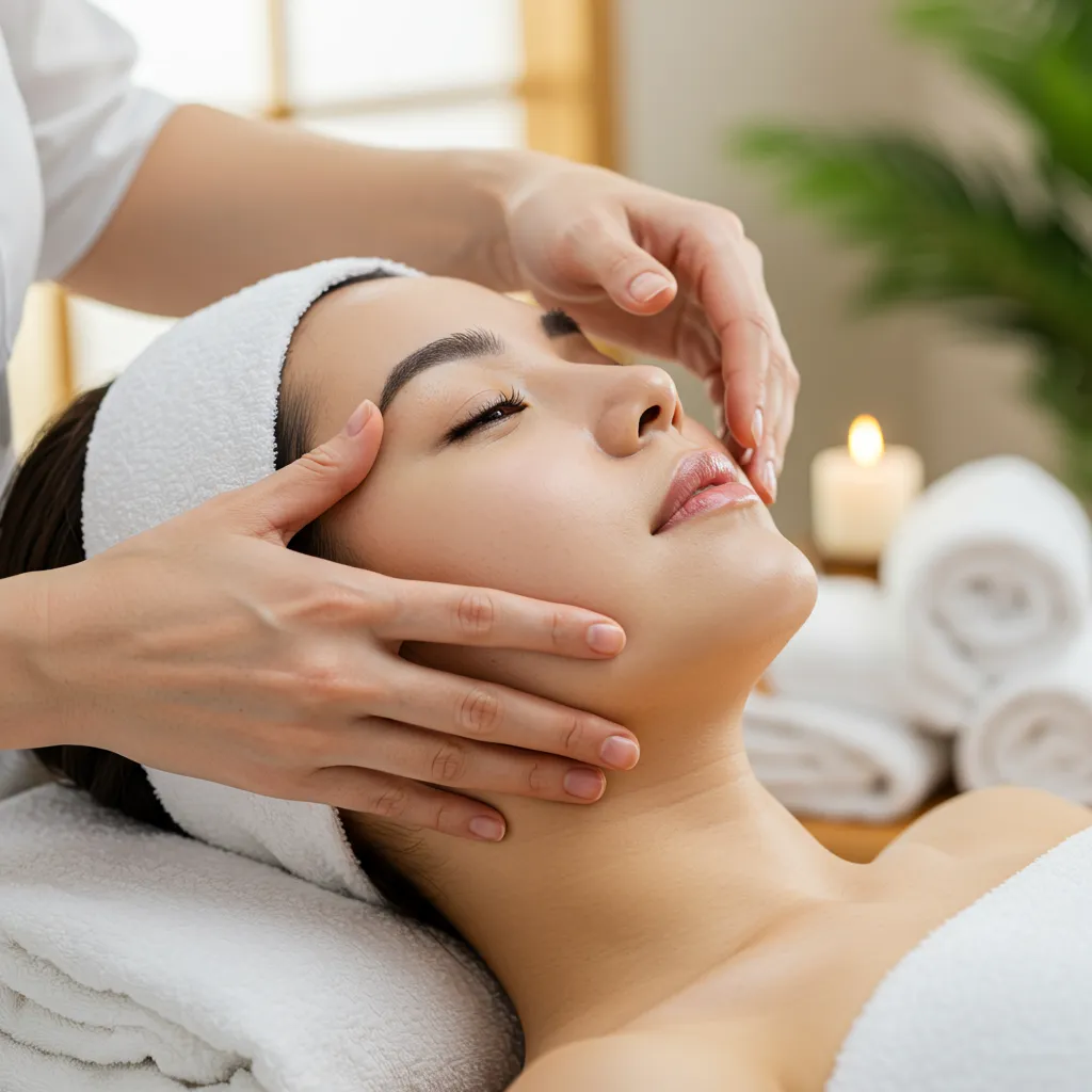 Massage Kobido japonais : technique de massage facial liftant et drainant pratiqué sur le visage