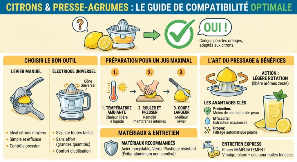 peut-on mettre un citron au presse-agrumes ?