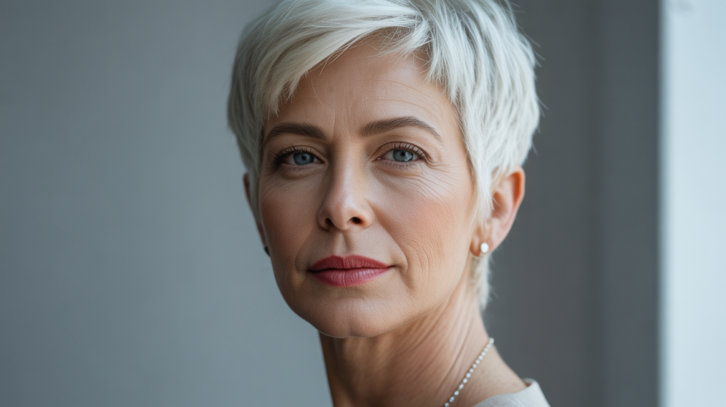 31 Coupes Cheveux Blancs Femme 60 ans : Styles Courts Élégants 2026
