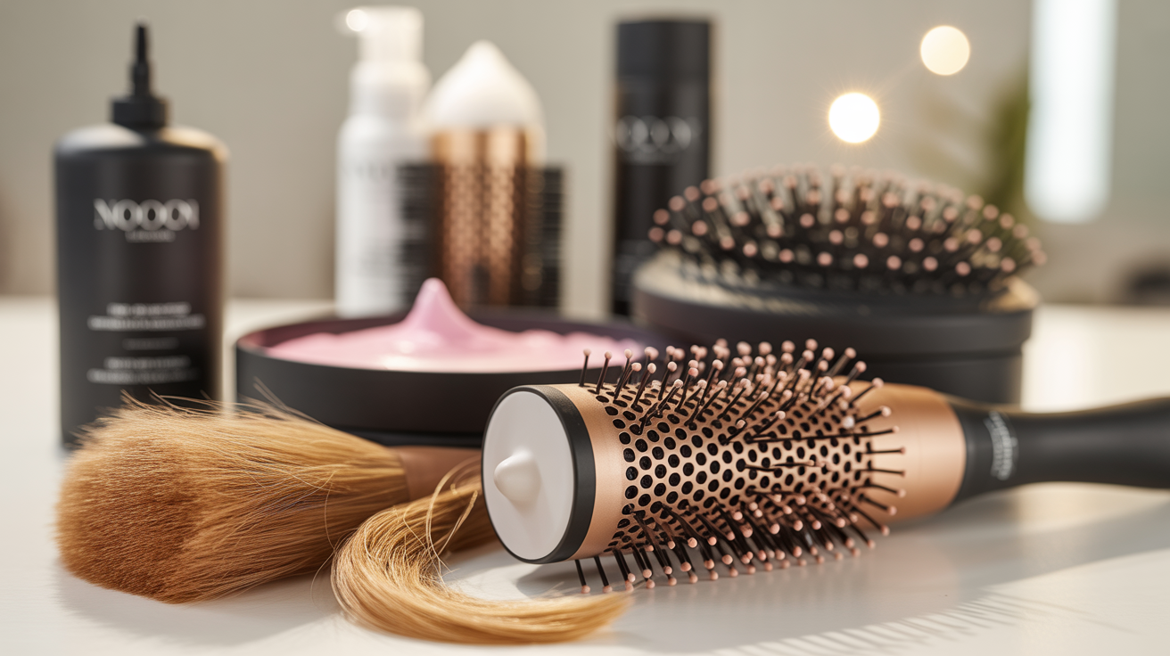 Produits et outils professionnels pour donner du volume aux cheveux fins
