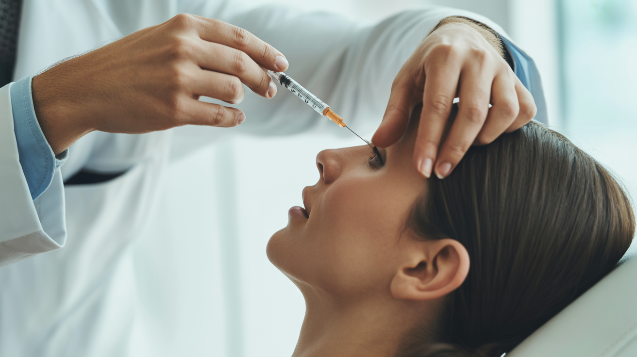 Médecin esthétique réalisant des injections faciales avec expertise et précision