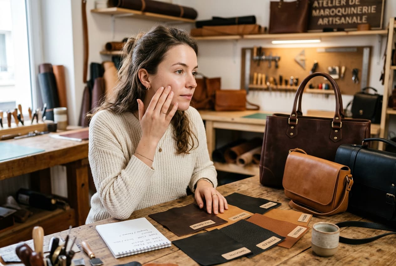 Test tactile pour identifier son type de peau avant de choisir un sac en cuir