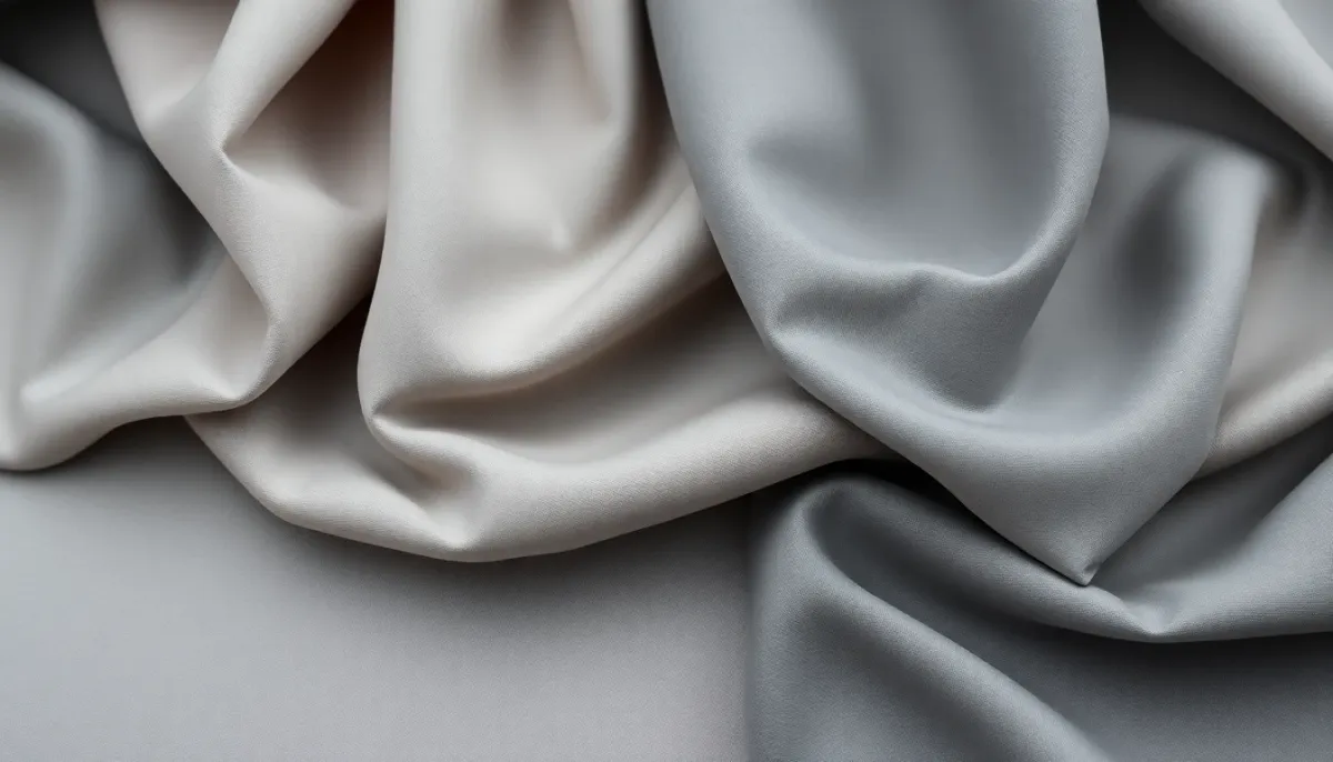 Échantillons de tissus gris dans différentes nuances du perle au graphite