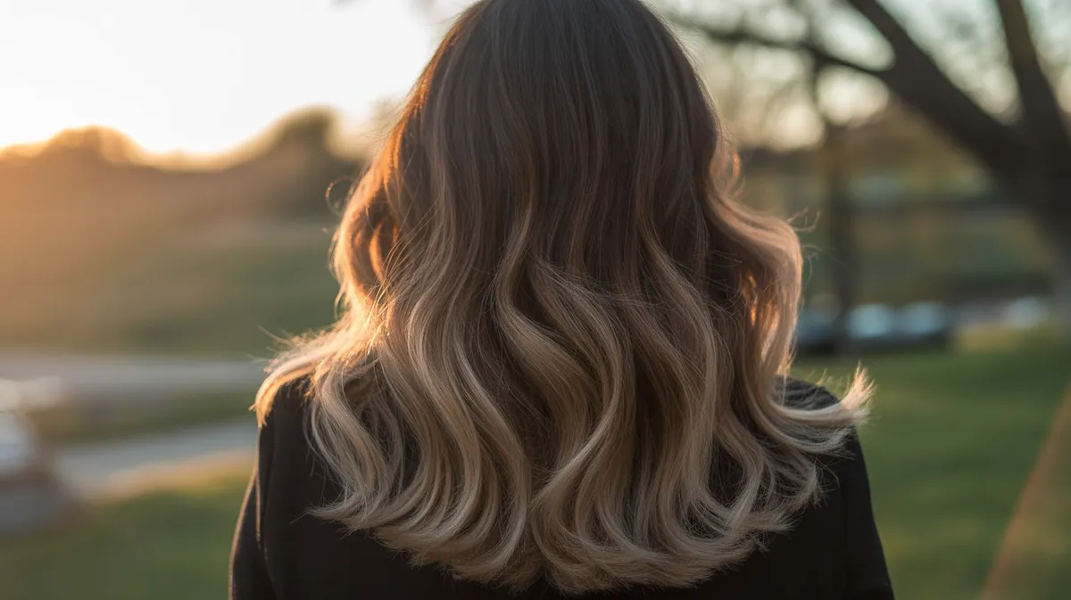 Effet visuel de l'ombré avec dégradé de couleur des racines aux pointes