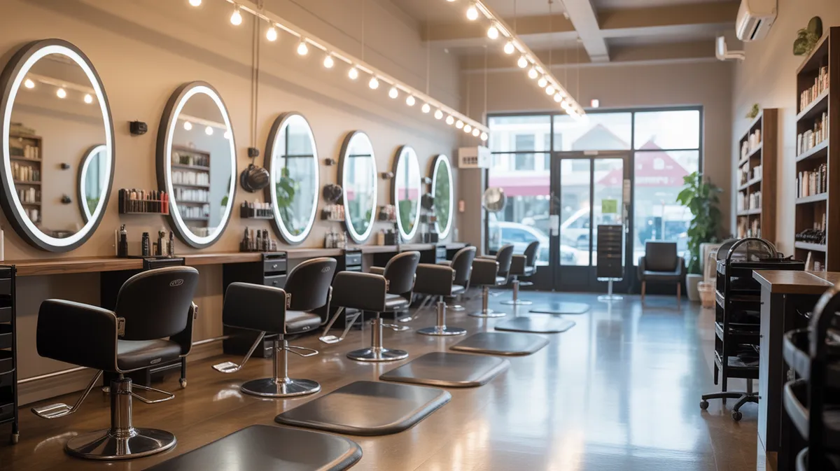Intérieur de salon de coiffure professionnel pour prestations balayage et ombré