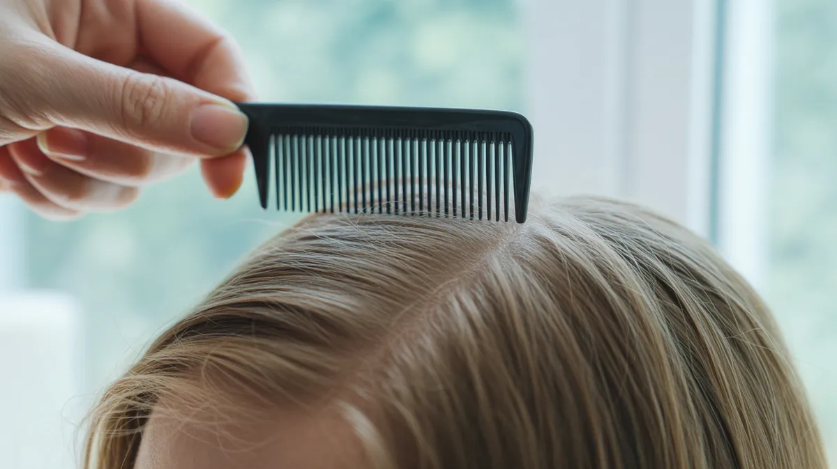 Inspection minutieuse des cheveux avec peigne fin pour vérifier l'absence de poux